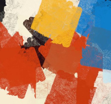 Soyut arka plan sanatı. 2D çizim. Etkileyici yağlı boya resim. Tuvalde fırça darbeleri. Modern sanat. Çok renkli arkaplan. Çağdaş sanat. İfade. Sanatsal dijital palet.