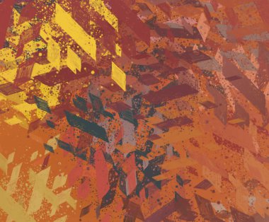 Soyut arka plan sanatı. 2D çizim. Etkileyici yağlı boya resim. Tuvalde fırça darbeleri. Modern sanat. Çok renkli arkaplan. Çağdaş sanat. İfade. Sanatsal dijital palet.