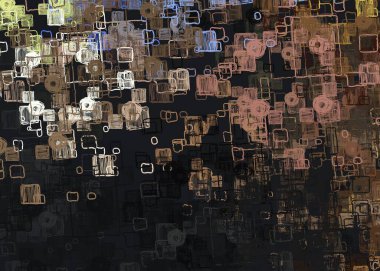 Soyut arka plan sanatı. 2D çizim. Etkileyici yağlı boya resim. Tuvalde fırça darbeleri. Modern sanat. Çok renkli arkaplan. Çağdaş sanat. İfade. Sanatsal dijital palet.