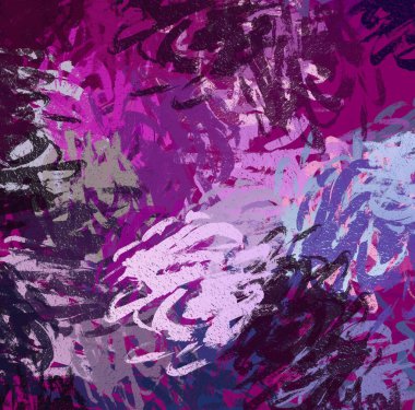 Soyut arka plan sanatı. 2D çizim. Etkileyici yağlı boya resim. Tuvalde fırça darbeleri. Modern sanat. Çok renkli arkaplan. Çağdaş sanat. İfade. Sanatsal dijital palet.