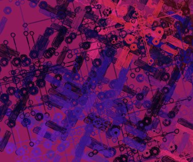 Soyut arka plan sanatı. 2D çizim. Etkileyici yağlı boya resim. Tuvalde fırça darbeleri. Modern sanat. Çok renkli arkaplan. Çağdaş sanat. İfade. Sanatsal dijital palet.