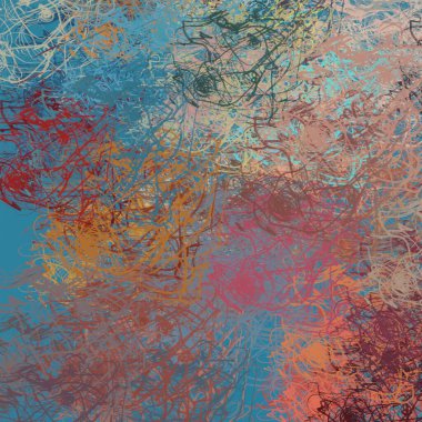 Soyut arka plan sanatı. 2D çizim. Etkileyici yağlı boya resim. Tuvalde fırça darbeleri. Modern sanat. Çok renkli arkaplan. Çağdaş sanat. İfade. Sanatsal dijital palet.