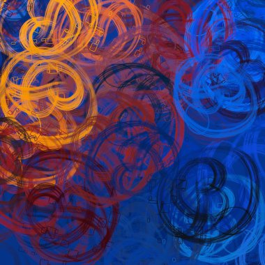 Soyut arka plan sanatı. 2D çizim. Etkileyici yağlı boya resim. Tuvalde fırça darbeleri. Modern sanat. Çok renkli arkaplan. Çağdaş sanat. İfade. Sanatsal dijital palet.