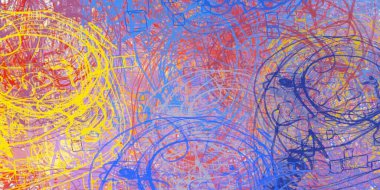 Soyut arka plan sanatı. 2D çizim. Etkileyici yağlı boya resim. Tuvalde fırça darbeleri. Modern sanat. Çok renkli arkaplan. Çağdaş sanat. İfade. Sanatsal dijital palet.