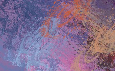 Soyut arka plan sanatı. 2D çizim. Etkileyici yağlı boya resim. Tuvalde fırça darbeleri. Modern sanat. Çok renkli arkaplan. Çağdaş sanat. İfade. Sanatsal dijital palet.