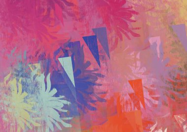 Soyut arka plan sanatı. 2D çizim. Etkileyici yağlı boya resim. Tuvalde fırça darbeleri. Modern sanat. Çok renkli arkaplan. Çağdaş sanat. İfade. Sanatsal dijital palet.