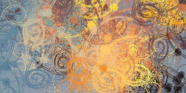 Soyut arka plan sanatı. 2D çizim. Etkileyici yağlı boya resim. Tuvalde fırça darbeleri. Modern sanat. Çok renkli arkaplan. Çağdaş sanat. İfade. Sanatsal dijital palet.