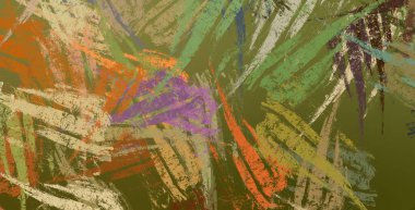 Soyut arka plan sanatı. 2D çizim. Etkileyici yağlı boya resim. Tuvalde fırça darbeleri. Modern sanat. Çok renkli arkaplan. Çağdaş sanat. İfade. Sanatsal dijital palet.