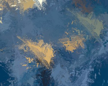 Soyut arka plan sanatı. 2D çizim. Etkileyici yağlı boya resim. Tuvalde fırça darbeleri. Modern sanat. Çok renkli arkaplan. Çağdaş sanat. İfade. Sanatsal dijital palet.