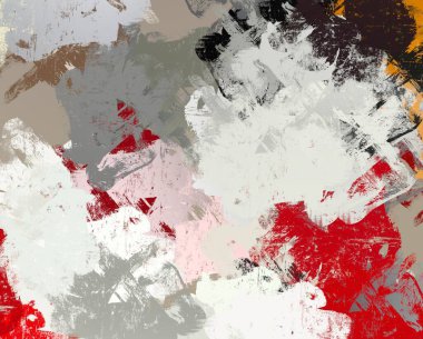 Soyut arka plan sanatı. 2D çizim. Etkileyici yağlı boya resim. Tuvalde fırça darbeleri. Modern sanat. Çok renkli arkaplan. Çağdaş sanat. İfade. Sanatsal dijital palet.