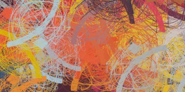 Soyut arka plan sanatı. 2D çizim. Etkileyici yağlı boya resim. Tuvalde fırça darbeleri. Modern sanat. Çok renkli arkaplan. Çağdaş sanat. İfade. Sanatsal dijital palet.