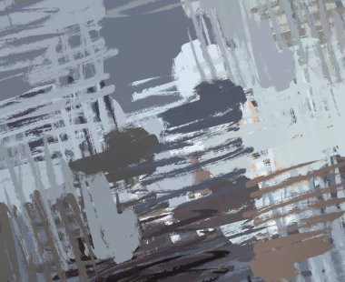 Soyut arka plan sanatı. 2D çizim. Etkileyici yağlı boya resim. Tuvalde fırça darbeleri. Modern sanat. Çok renkli arkaplan. Çağdaş sanat. İfade. Sanatsal dijital palet.