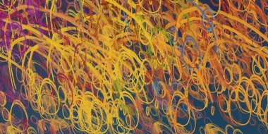 Soyut arka plan sanatı. 2D çizim. Etkileyici yağlı boya resim. Tuvalde fırça darbeleri. Modern sanat. Çok renkli arkaplan. Çağdaş sanat. İfade. Sanatsal dijital palet.