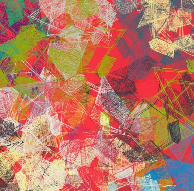 Soyut arka plan sanatı. 2D çizim. Etkileyici yağlı boya resim. Tuvalde fırça darbeleri. Modern sanat. Çok renkli arkaplan. Çağdaş sanat. İfade. Sanatsal dijital palet.