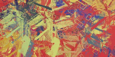 Soyut arka plan sanatı. 2D çizim. Etkileyici yağlı boya resim. Tuvalde fırça darbeleri. Modern sanat. Çok renkli arkaplan. Çağdaş sanat. İfade. Sanatsal dijital palet.