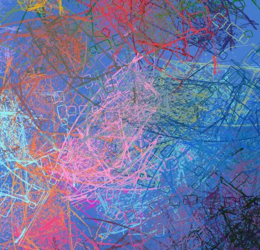 Soyut arka plan sanatı. 2D çizim. Etkileyici yağlı boya resim. Tuvalde fırça darbeleri. Modern sanat. Çok renkli arkaplan. Çağdaş sanat. İfade. Sanatsal dijital palet.