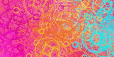 Soyut arka plan sanatı. 2D çizim. Etkileyici yağlı boya resim. Tuvalde fırça darbeleri. Modern sanat. Çok renkli arkaplan. Çağdaş sanat. İfade. Sanatsal dijital palet.