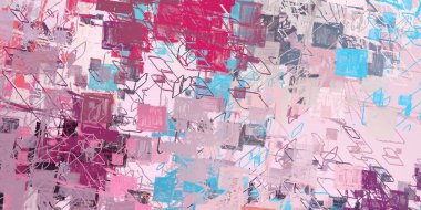 Soyut arka plan sanatı. 2D çizim. Etkileyici yağlı boya resim. Tuvalde fırça darbeleri. Modern sanat. Çok renkli arkaplan. Çağdaş sanat. İfade. Sanatsal dijital palet.