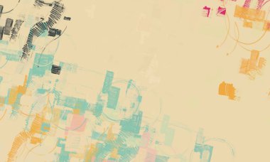 Soyut arka plan sanatı. 2D çizim. Etkileyici yağlı boya resim. Tuvalde fırça darbeleri. Modern sanat. Çok renkli arkaplan. Çağdaş sanat. İfade. Sanatsal dijital palet.