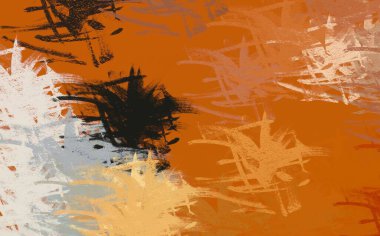 Soyut arka plan sanatı. 2D çizim. Etkileyici yağlı boya resim. Tuvalde fırça darbeleri. Modern sanat. Çok renkli arkaplan. Çağdaş sanat. İfade. Sanatsal dijital palet.