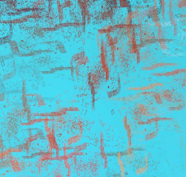 Soyut arka plan sanatı. 2D çizim. Etkileyici yağlı boya resim. Tuvalde fırça darbeleri. Modern sanat. Çok renkli arkaplan. Çağdaş sanat. İfade. Sanatsal dijital palet.