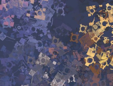 Soyut arka plan sanatı. 2D çizim. Etkileyici yağlı boya resim. Tuvalde fırça darbeleri. Modern sanat. Çok renkli arkaplan. Çağdaş sanat. İfade. Sanatsal dijital palet.