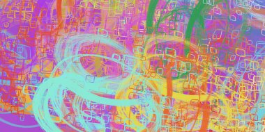 Soyut arka plan sanatı. 2D çizim. Etkileyici yağlı boya resim. Tuvalde fırça darbeleri. Modern sanat. Çok renkli arkaplan. Çağdaş sanat. İfade. Sanatsal dijital palet.