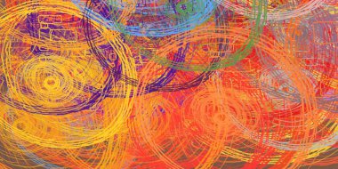 Soyut arka plan sanatı. 2D çizim. Etkileyici yağlı boya resim. Tuvalde fırça darbeleri. Modern sanat. Çok renkli arkaplan. Çağdaş sanat. İfade. Sanatsal dijital palet.