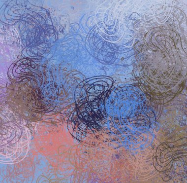 Soyut arka plan sanatı. 2D çizim. Etkileyici yağlı boya resim. Tuvalde fırça darbeleri. Modern sanat. Çok renkli arkaplan. Çağdaş sanat. İfade. Sanatsal dijital palet.