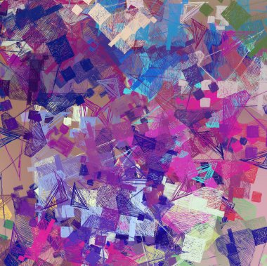 Soyut arka plan sanatı. 2D çizim. Etkileyici yağlı boya resim. Tuvalde fırça darbeleri. Modern sanat. Çok renkli arkaplan. Çağdaş sanat. İfade. Sanatsal dijital palet.