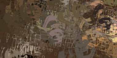 Soyut arka plan sanatı. 2D çizim. Etkileyici yağlı boya resim. Tuvalde fırça darbeleri. Modern sanat. Çok renkli arkaplan. Çağdaş sanat. İfade. Sanatsal dijital palet.