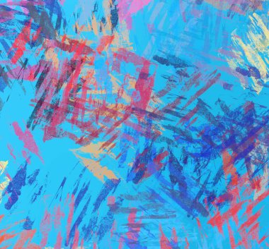 Soyut arka plan sanatı. 2D çizim. Etkileyici yağlı boya resim. Tuvalde fırça darbeleri. Modern sanat. Çok renkli arkaplan. Çağdaş sanat. İfade. Sanatsal dijital palet.
