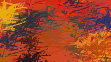 Soyut arka plan sanatı. 2D çizim. Etkileyici yağlı boya resim. Tuvalde fırça darbeleri. Modern sanat. Çok renkli arkaplan. Çağdaş sanat. İfade. Sanatsal dijital palet.