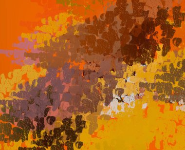 Soyut arka plan sanatı. 2D çizim. Etkileyici yağlı boya resim. Tuvalde fırça darbeleri. Modern sanat. Çok renkli arkaplan. Çağdaş sanat. İfade. Sanatsal dijital palet.