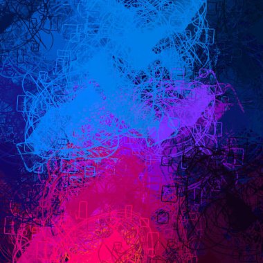 Soyut arka plan sanatı. 2D çizim. Etkileyici yağlı boya resim. Tuvalde fırça darbeleri. Modern sanat. Çok renkli arkaplan. Çağdaş sanat. İfade. Sanatsal dijital palet.