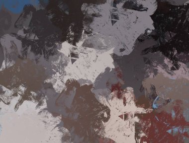 Soyut arka plan sanatı. 2D çizim. Etkileyici yağlı boya resim. Tuvalde fırça darbeleri. Modern sanat. Çok renkli arkaplan. Çağdaş sanat. İfade. Sanatsal dijital palet.