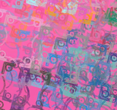 Soyut arka plan sanatı. 2D çizim. Etkileyici yağlı boya resim. Tuvalde fırça darbeleri. Modern sanat. Çok renkli arkaplan. Çağdaş sanat. İfade. Sanatsal dijital palet.