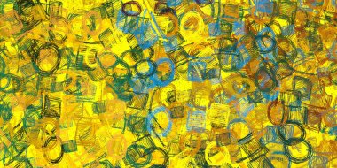 Soyut arka plan sanatı. 2D çizim. Etkileyici yağlı boya resim. Tuvalde fırça darbeleri. Modern sanat. Çok renkli arkaplan. Çağdaş sanat. İfade. Sanatsal dijital palet.