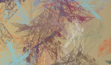 Soyut arka plan sanatı. 2D çizim. Etkileyici yağlı boya resim. Tuvalde fırça darbeleri. Modern sanat. Çok renkli arkaplan. Çağdaş sanat. İfade. Sanatsal dijital palet.