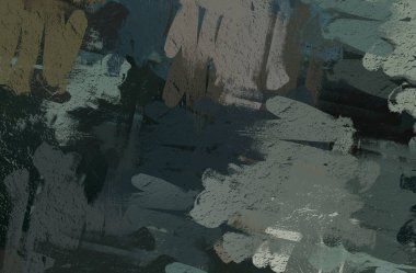 Soyut arka plan sanatı. 2D çizim. Etkileyici yağlı boya resim. Tuvalde fırça darbeleri. Modern sanat. Çok renkli arkaplan. Çağdaş sanat. İfade. Sanatsal dijital palet.