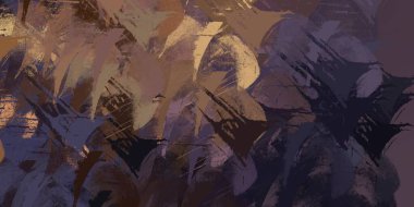 Soyut arka plan sanatı. 2D çizim. Etkileyici yağlı boya resim. Tuvalde fırça darbeleri. Modern sanat. Çok renkli arkaplan. Çağdaş sanat. İfade. Sanatsal dijital palet.