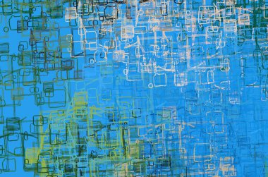 Soyut arka plan sanatı. 2D çizim. Etkileyici yağlı boya resim. Tuvalde fırça darbeleri. Modern sanat. Çok renkli arkaplan. Çağdaş sanat. İfade. Sanatsal dijital palet.