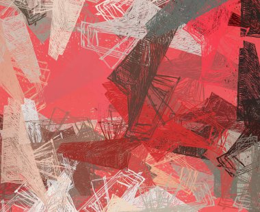 Soyut arka plan sanatı. 2D çizim. Etkileyici yağlı boya resim. Tuvalde fırça darbeleri. Modern sanat. Çok renkli arkaplan. Çağdaş sanat. İfade. Sanatsal dijital palet.