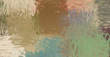 Soyut arka plan sanatı. 2D çizim. Etkileyici yağlı boya resim. Tuvalde fırça darbeleri. Modern sanat. Çok renkli arkaplan. Çağdaş sanat. İfade. Sanatsal dijital palet.