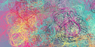 Soyut arka plan sanatı. 2D çizim. Etkileyici yağlı boya resim. Tuvalde fırça darbeleri. Modern sanat. Çok renkli arkaplan. Çağdaş sanat. İfade. Sanatsal dijital palet.