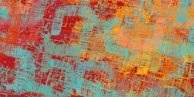Soyut arka plan sanatı. 2D çizim. Etkileyici yağlı boya resim. Tuvalde fırça darbeleri. Modern sanat. Çok renkli arkaplan. Çağdaş sanat. İfade. Sanatsal dijital palet.
