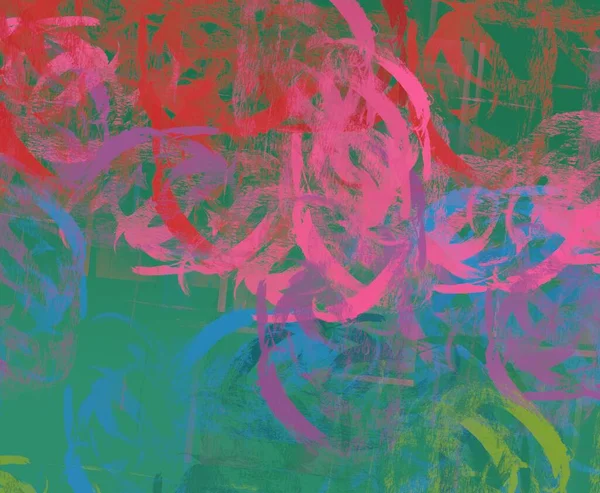 Soyut arka plan sanatı. 2D çizim. Etkileyici yağlı boya resim. Tuvalde fırça darbeleri. Modern sanat. Çok renkli arkaplan. Çağdaş sanat. İfade. Sanatsal dijital palet.