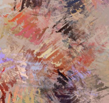 Soyut arka plan sanatı. 2D çizim. Etkileyici yağlı boya resim. Tuvalde fırça darbeleri. Modern sanat. Çok renkli arkaplan. Çağdaş sanat. İfade. Sanatsal dijital palet.