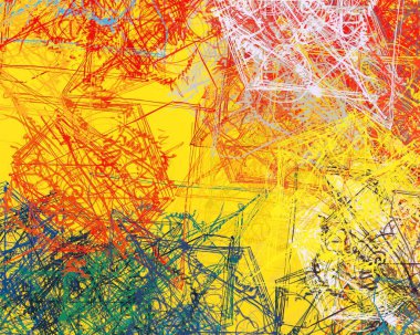 Soyut arka plan sanatı. 2D çizim. Etkileyici yağlı boya resim. Tuvalde fırça darbeleri. Modern sanat. Çok renkli arkaplan. Çağdaş sanat. İfade. Sanatsal dijital palet.