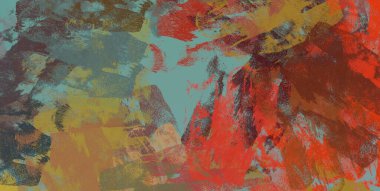 Soyut arka plan sanatı. 2D çizim. Etkileyici yağlı boya resim. Tuvalde fırça darbeleri. Modern sanat. Çok renkli arkaplan. Çağdaş sanat. İfade. Sanatsal dijital palet.